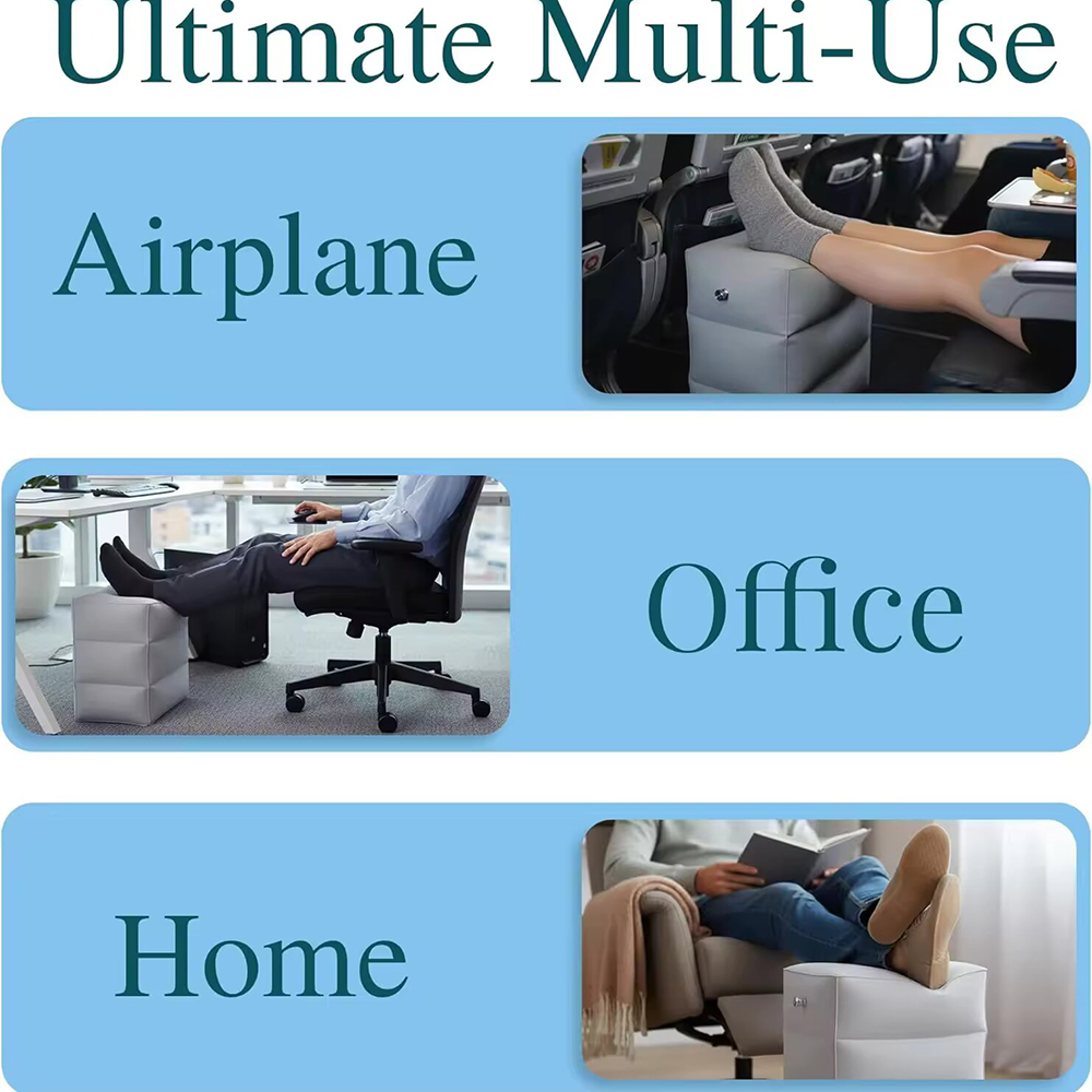 휴대용 풍선형 여행 발 받침대 - 비행기 여행 및 사무 - Office Footrest Cushion 리뷰 및 가격