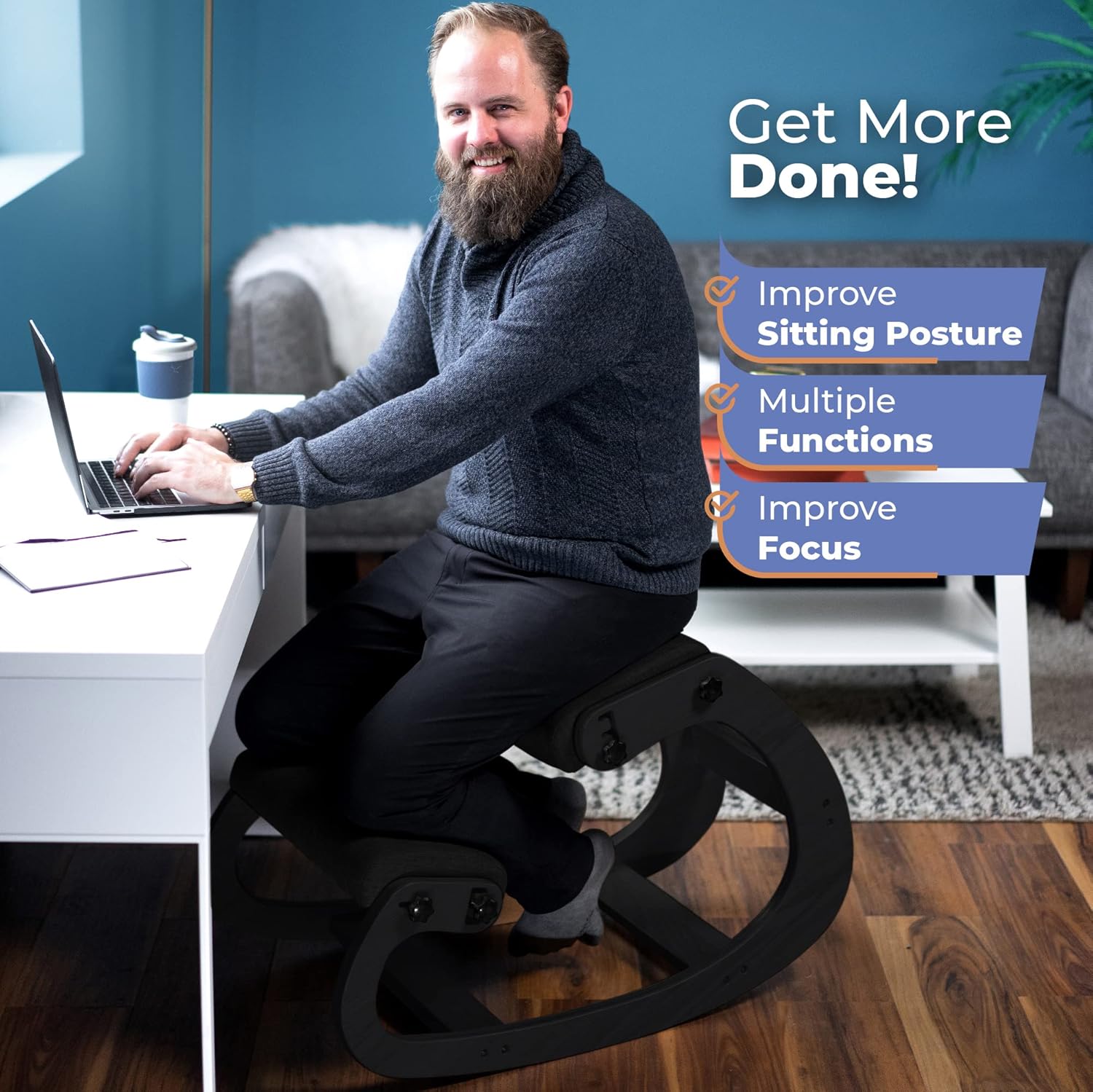 인체공학적 원목 무릎꿇이 의자, 조절 가능한 사무실 스 - Furniture Chairs For Office 리뷰 및 가격