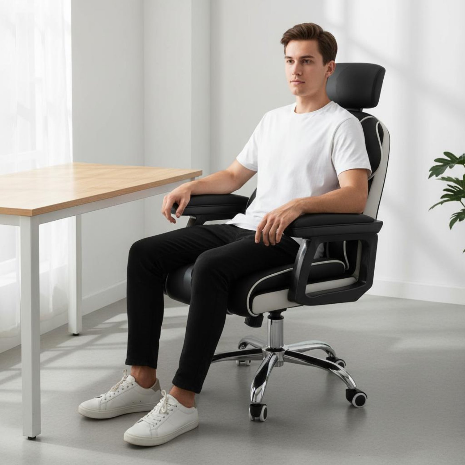 인체공학적 게이밍 의자 높이 조절 가능 하이백 회전식  - Furniture Chairs For Office 리뷰 및 가격