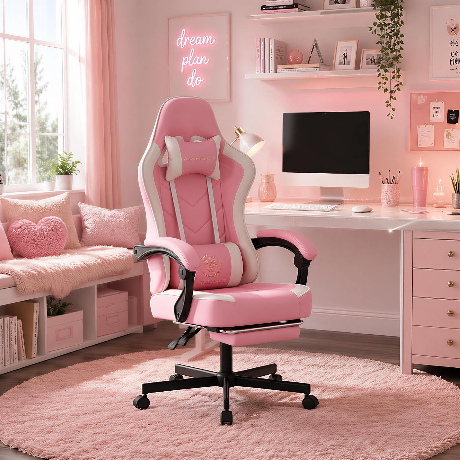 인체공학적 하이백 게이밍 의자 (발받침대, 요추 지지대 - Office Footrest Cushion 리뷰 및 가격