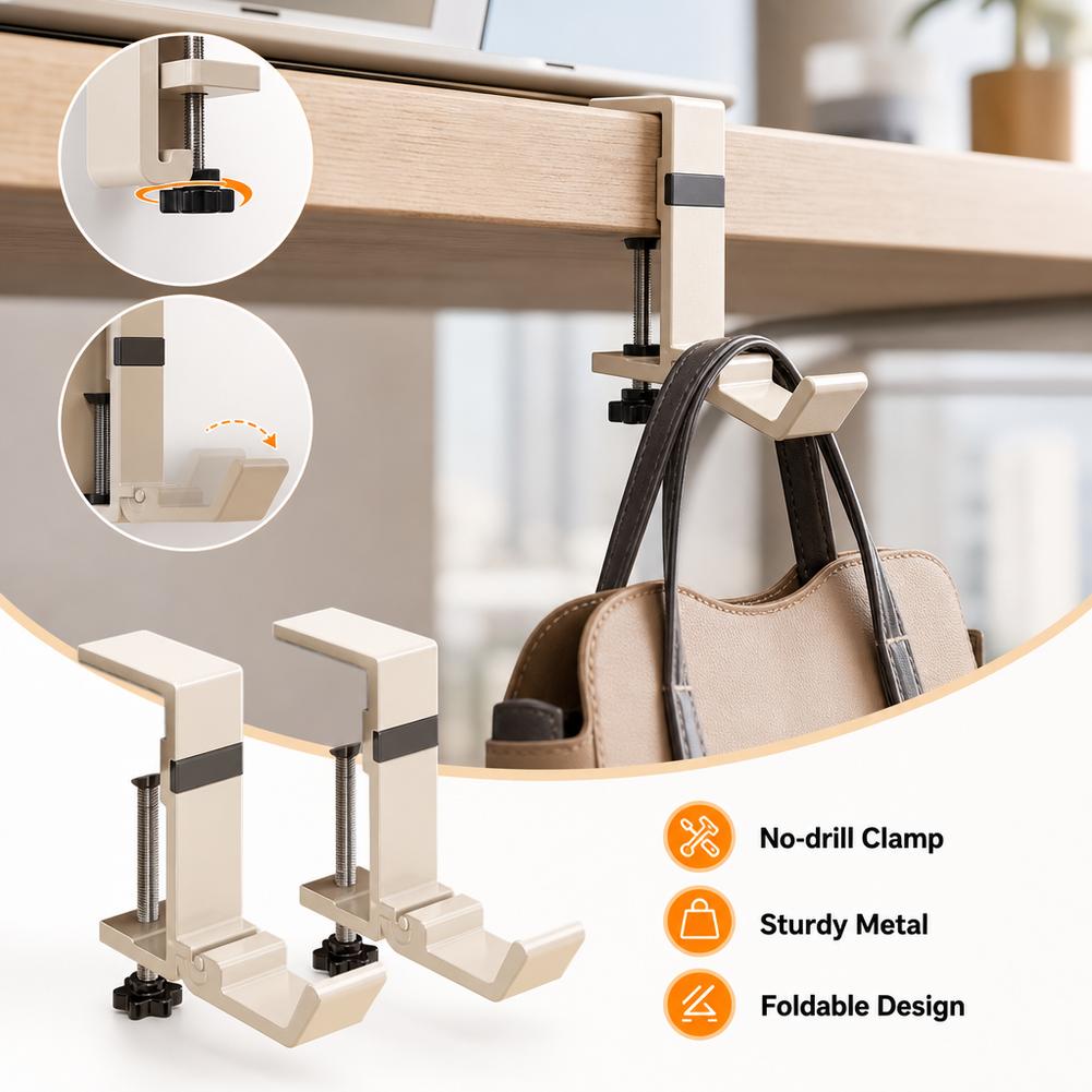 드릴 없이 접이식 책상 걸이, 가방 걸이, 테이블 옆  - Office Furniture Brands 리뷰 및 가격